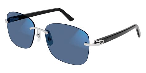 Cartier CT0227S 006 58 Silver/Black Sunglasses 